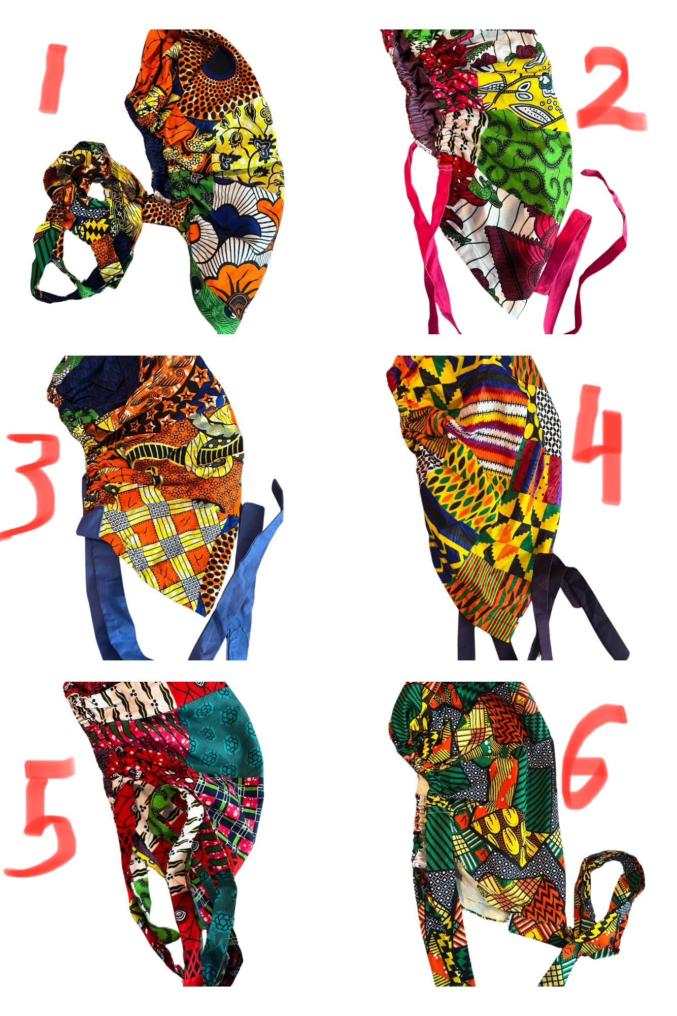 African Ankara Decorative Bonnets Snooked