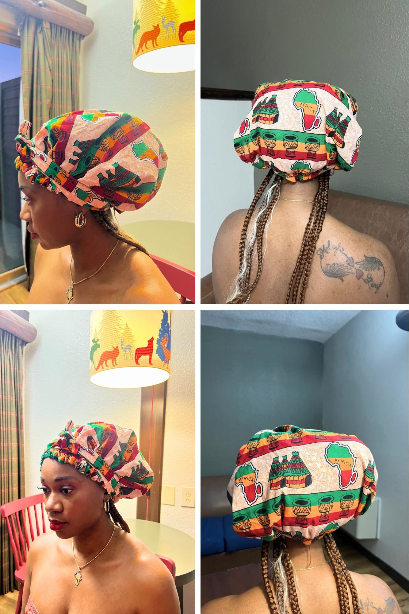 Ankara Print Satin Lined Scrub Hat/Bonnet