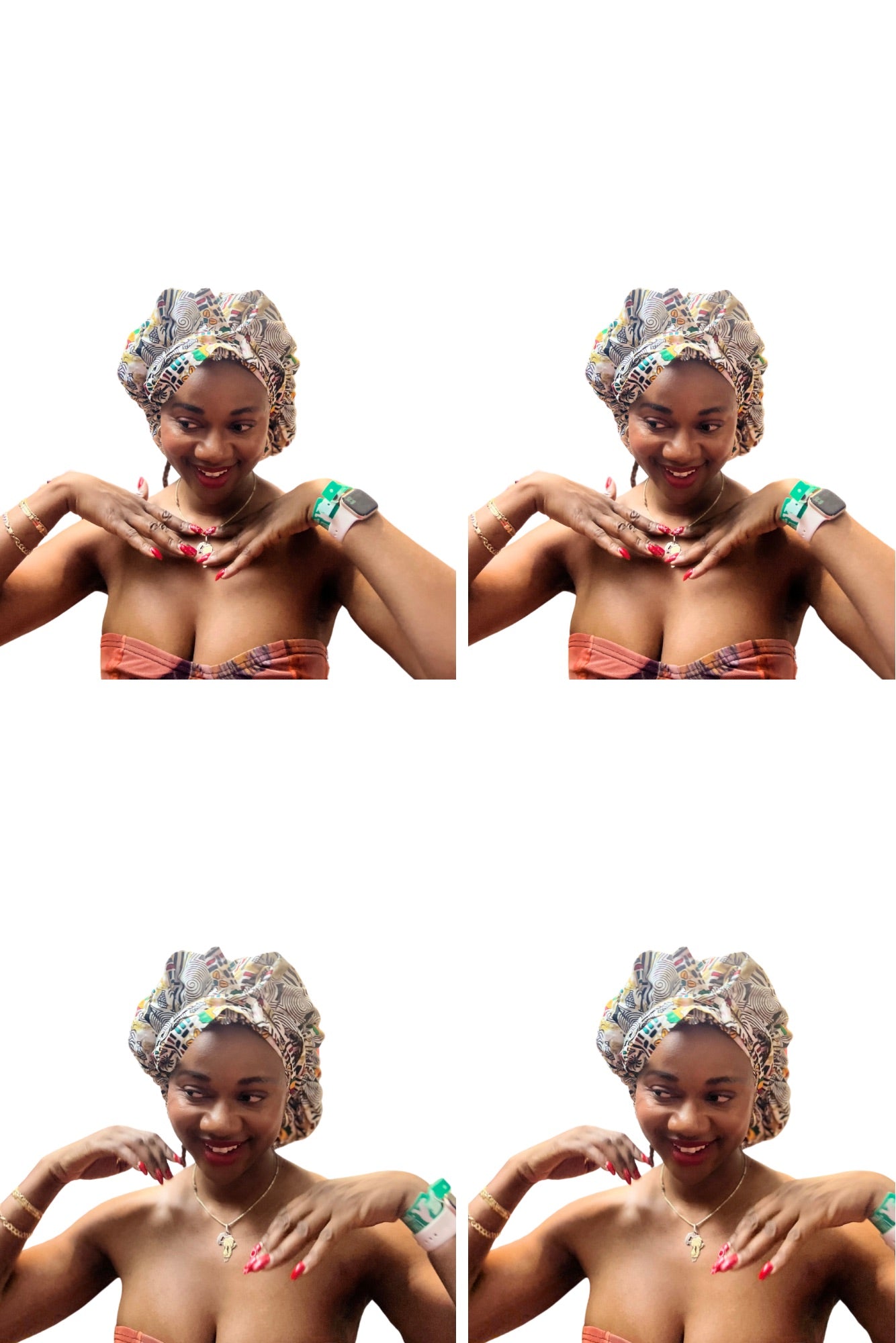 Ankara Print Satin Lined Scrub Hat/Bonnet