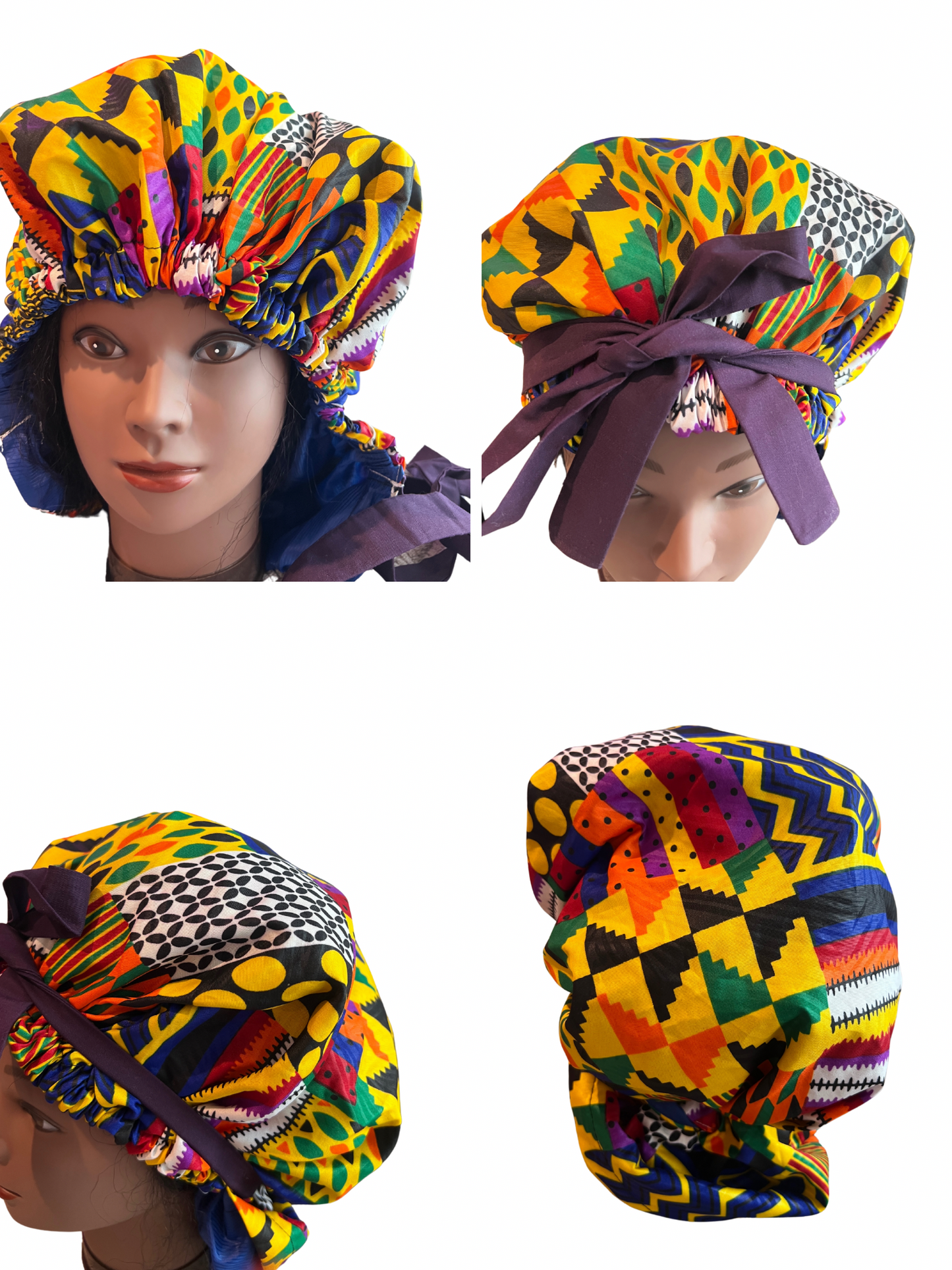 African Ankara Decorative Bonnets Snooked