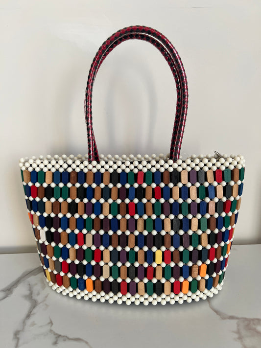 African handmade purse with beads